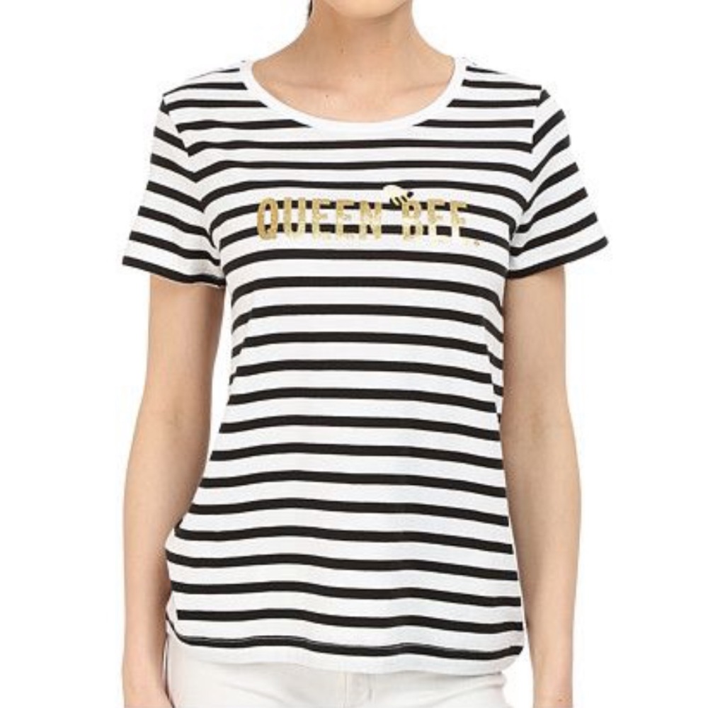 Kate Spade “Queen Bee” stripe cotton tee